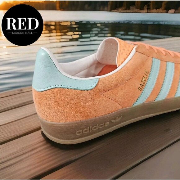 Adidas Originals GAZELLE INDOOR IH7499 Easy Orange Clear Mint Gum - Men's Sz 10 - Picture 15 of 16